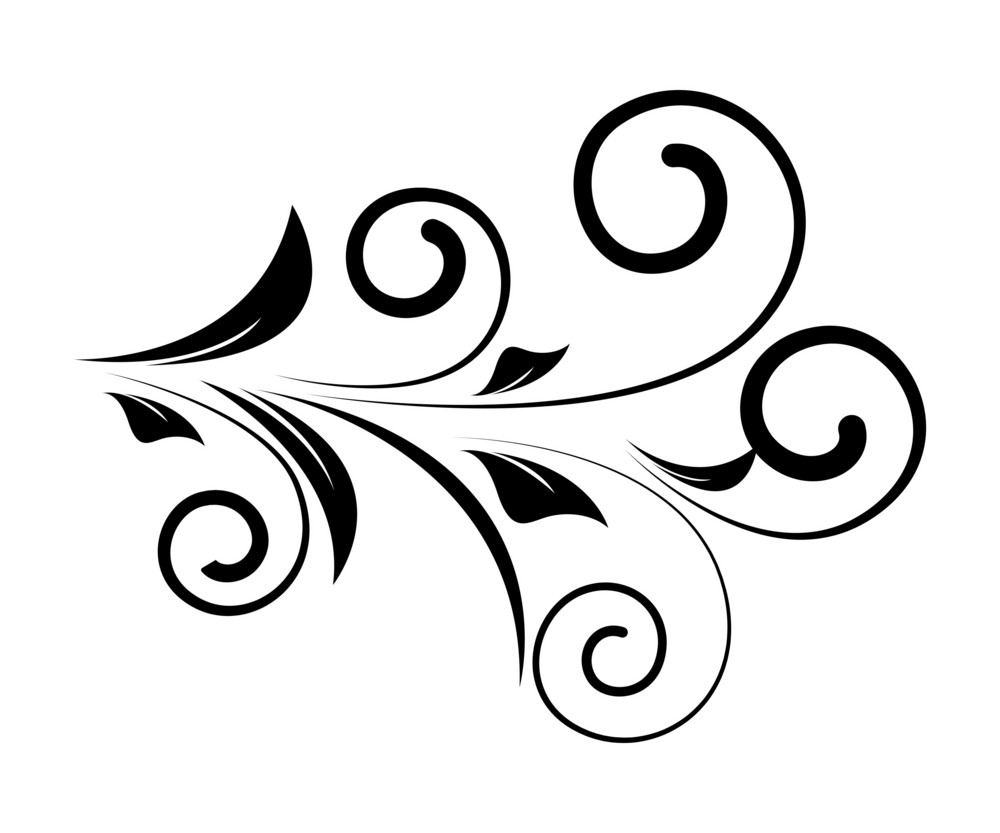 Decorative Swirl Floral Silhouette Royalty-Free Stock Image - Storyblocks