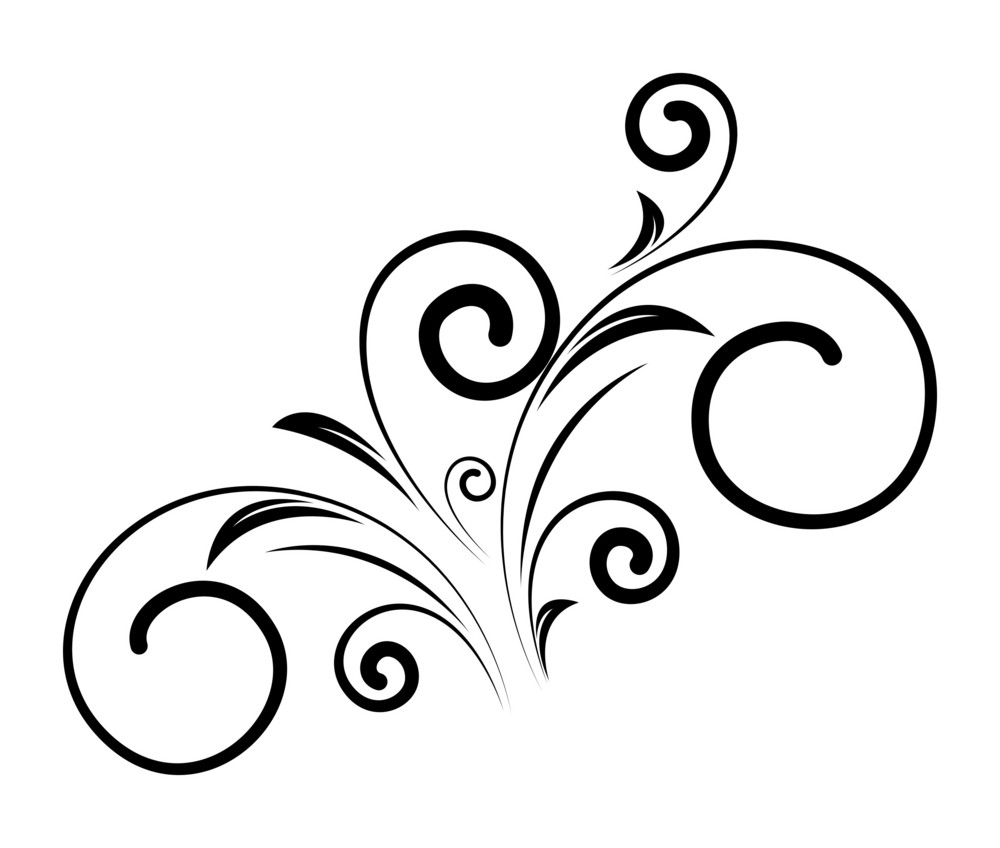 Decorative Swirl Floral Vector Shape Design Royalty-Free Stock Image ...