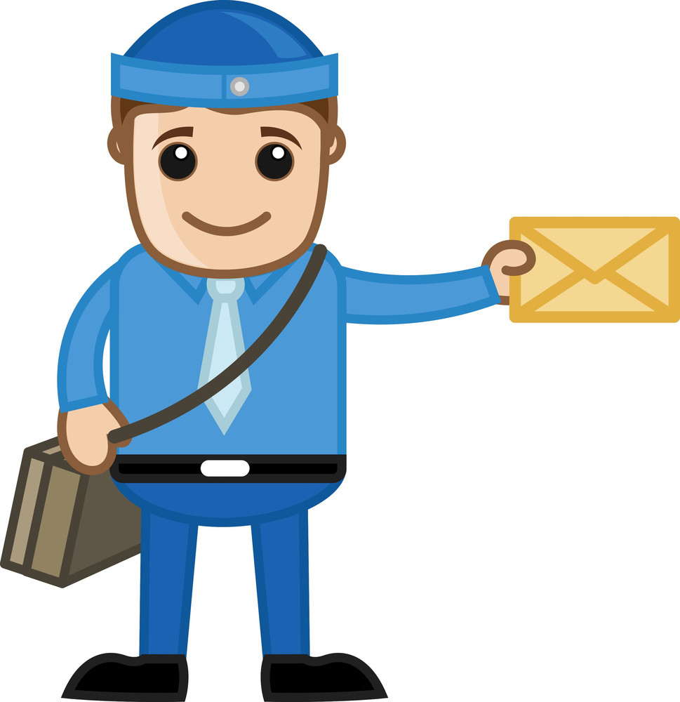 Delivering Mail - Cartton Vector Royalty-Free Stock Image - Storyblocks