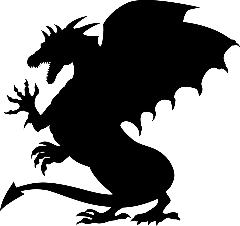 Dragon Fighting Silhouette Royalty-Free Stock Image - Storyblocks