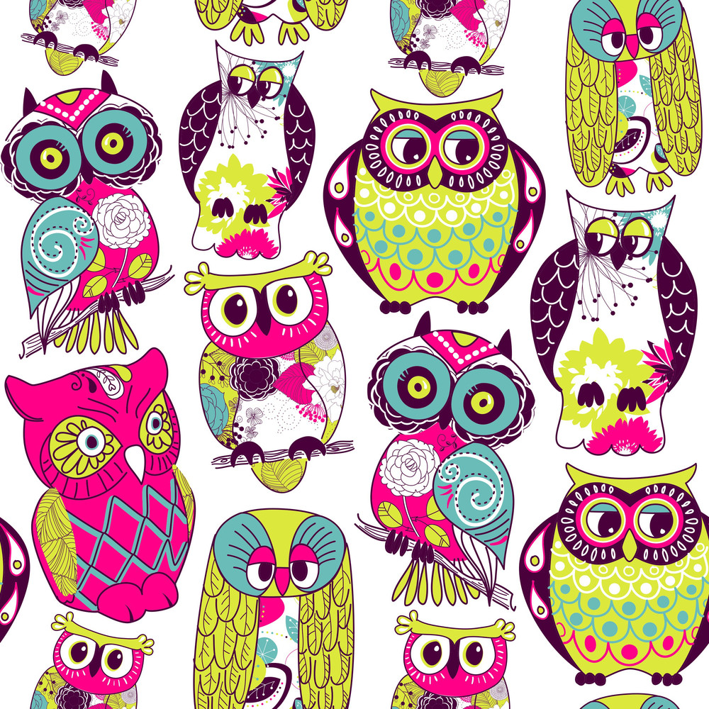 Seamless Owl Pattern RoyaltyFree Stock Image Storyblocks