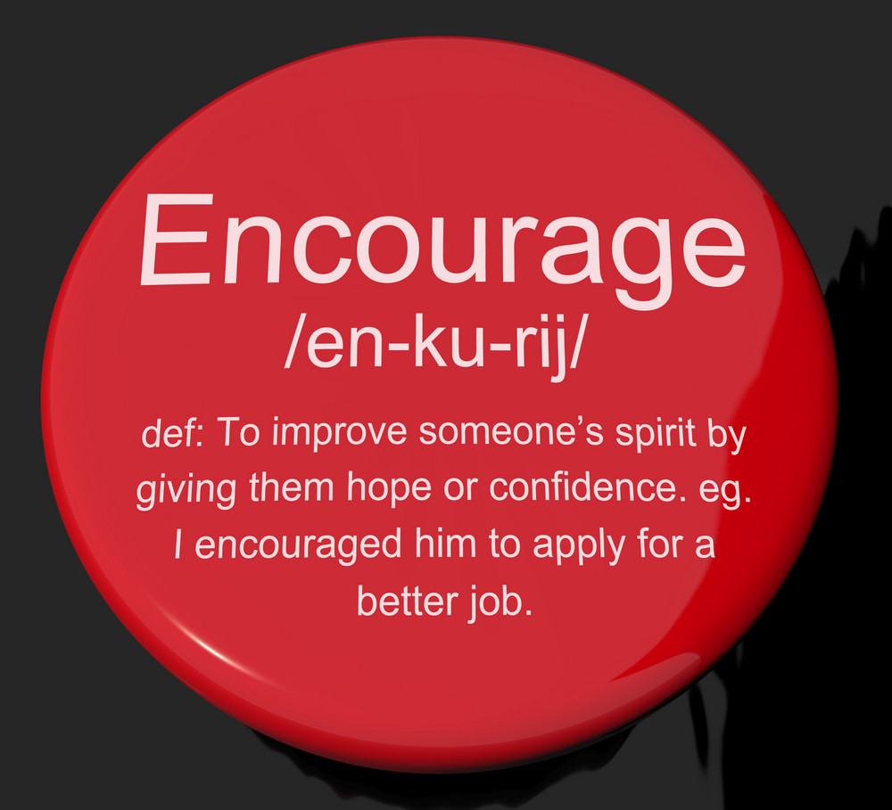 encourage-definition-button-showing-motivation-inspiration-and