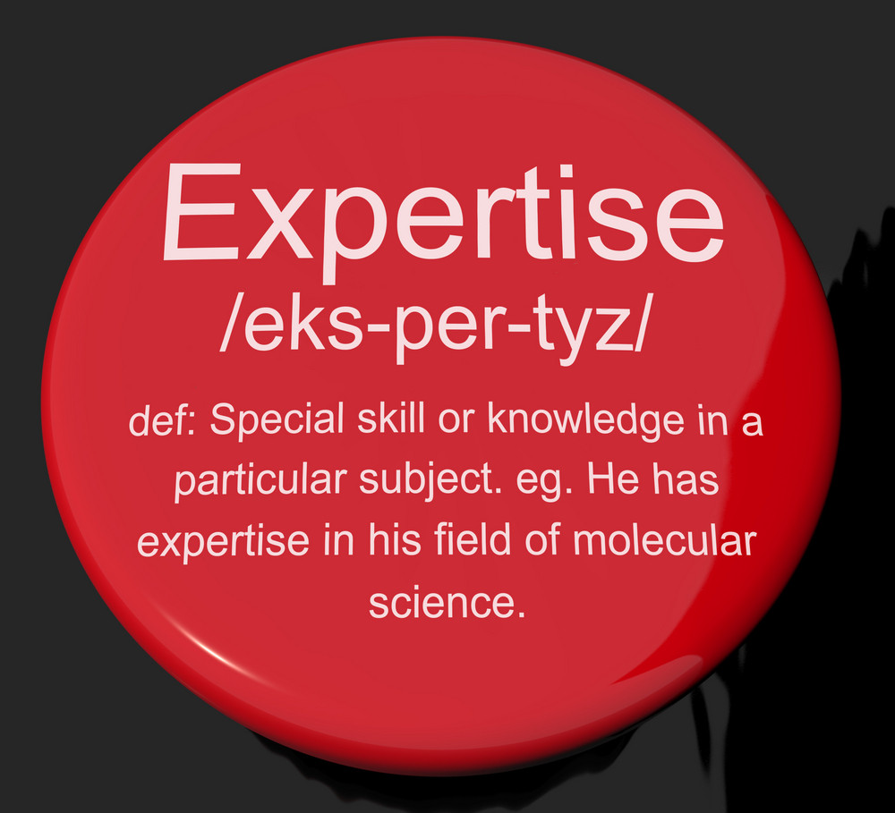 Expertise Definition Button Showing Skills Proficiency And Capabilities
