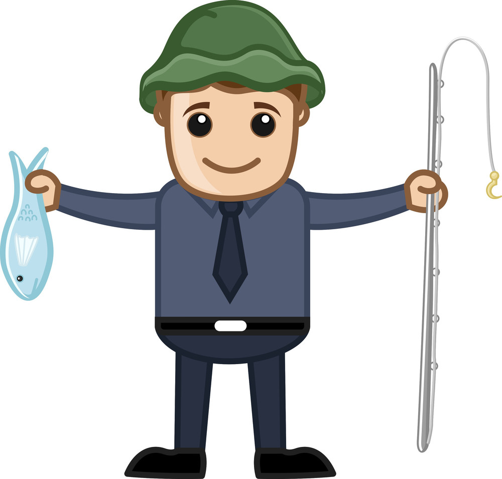 Fisherman - Vector Character Cartoon Illustration Royalty-Free Stock ...