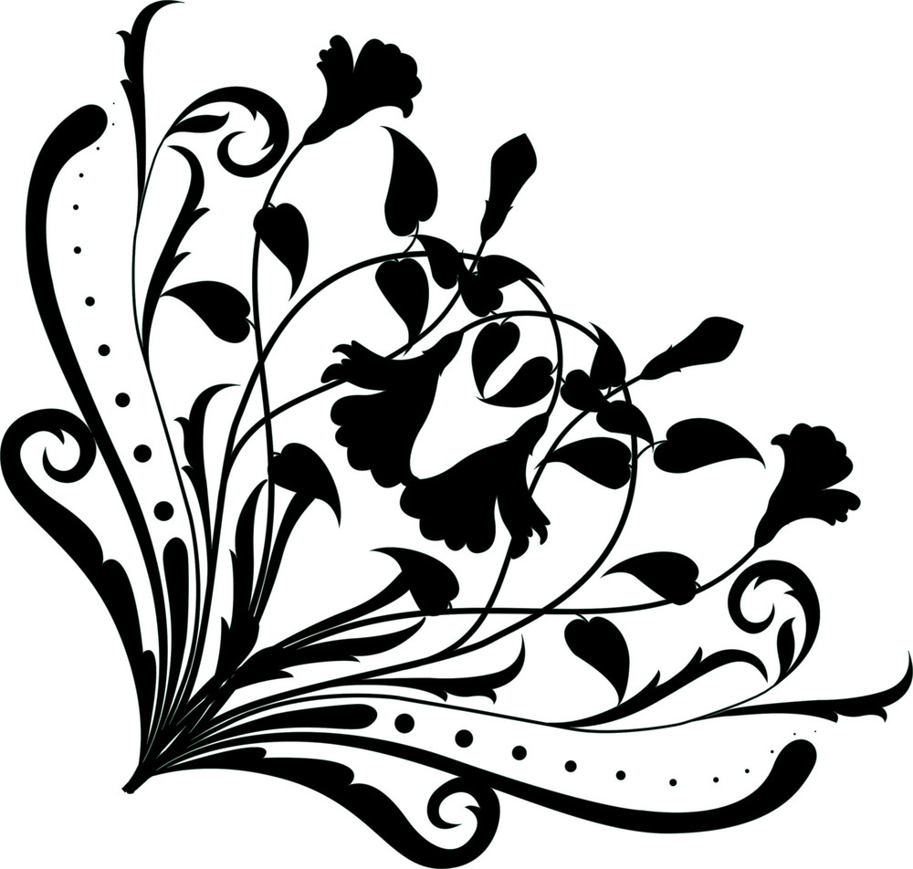 Floral Corner Silhouette Royalty-Free Stock Image - Storyblocks