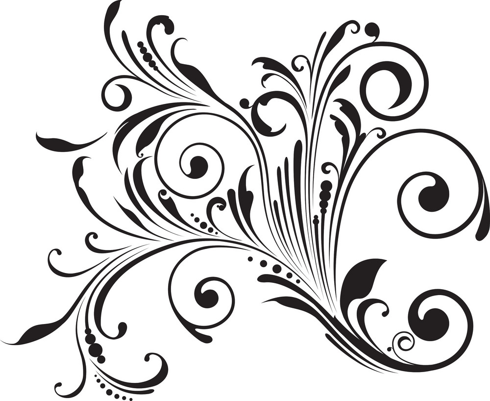 Floral Curl Vector Element Royalty-Free Stock Image - Storyblocks