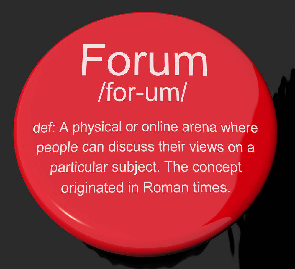  Forum Definition Button Showing A Place Or Online Arena For Discussion 