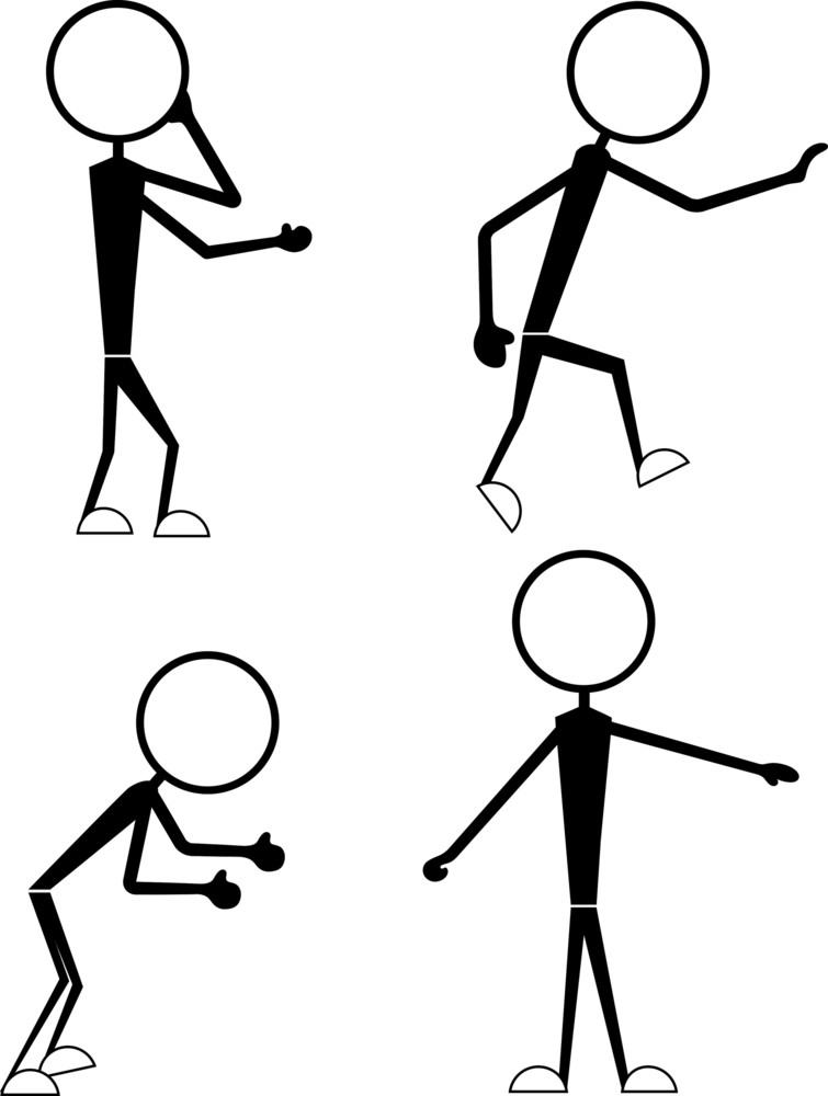 Funny Cartoon Stick Figures Characters Poses Royalty-Free Stock Image ...