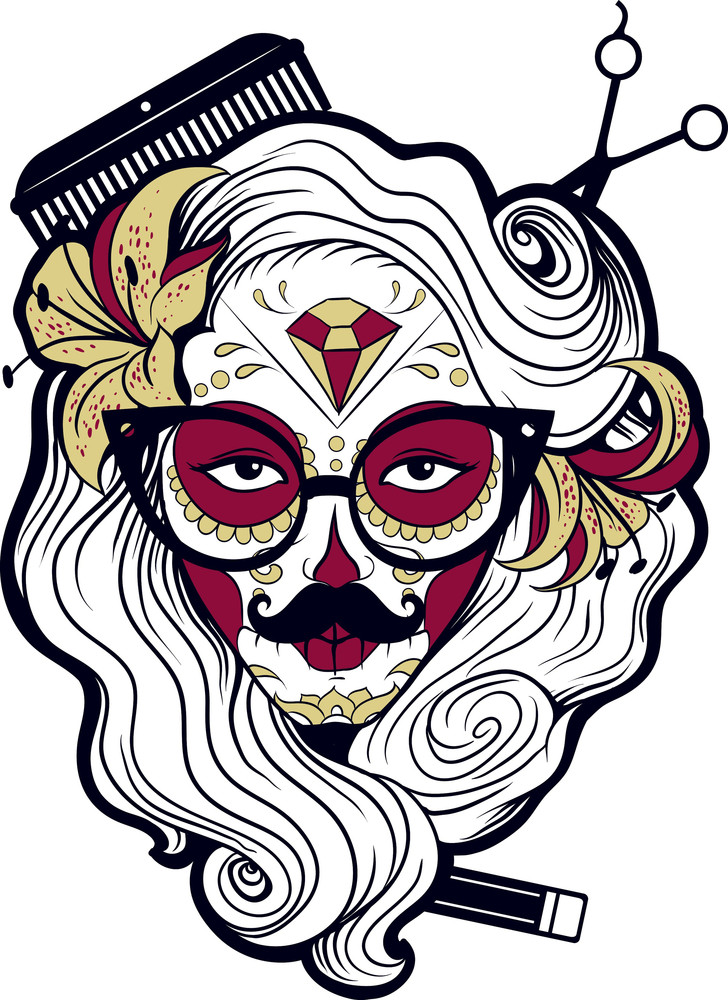 Download Funny Sugar Skull Vector T-shirt Design Royalty-Free Stock Image - Storyblocks