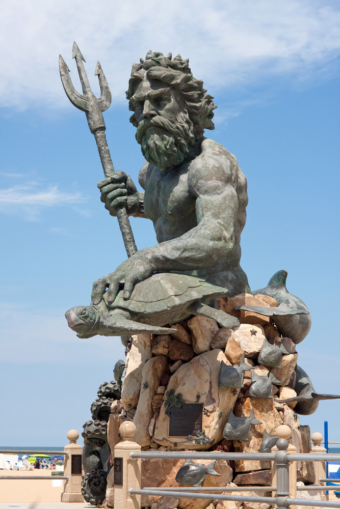 Giant King Neptune Statue in VA Beach RoyaltyFree Stock Image