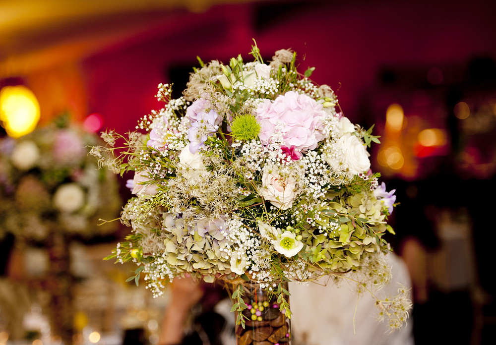 Beautiful Floral Wedding Table Decoration At Wedding Reception