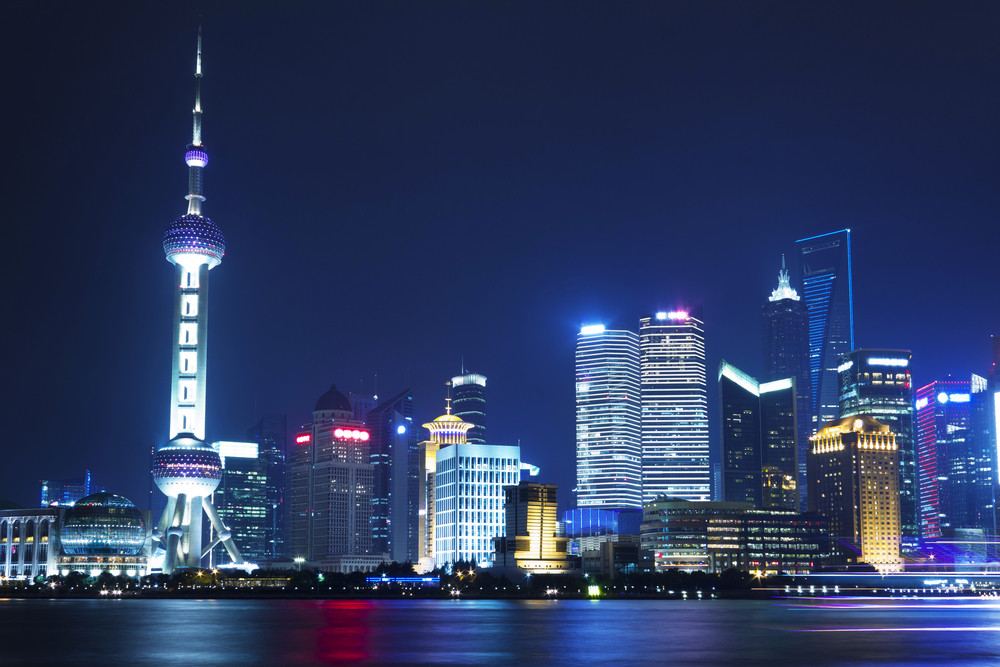 Beautiful Shanghai Pudong skyline at night Royalty-Free Stock Image ...