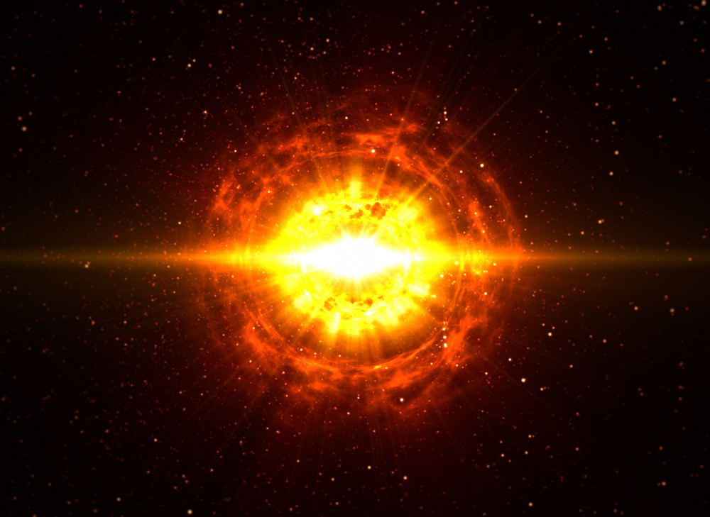 Big Boom in Deep Space Royalty-Free Stock Image - Storyblocks