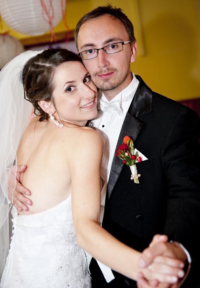 Bride And Groom Dancing At The Wedding Reception Royalty Free