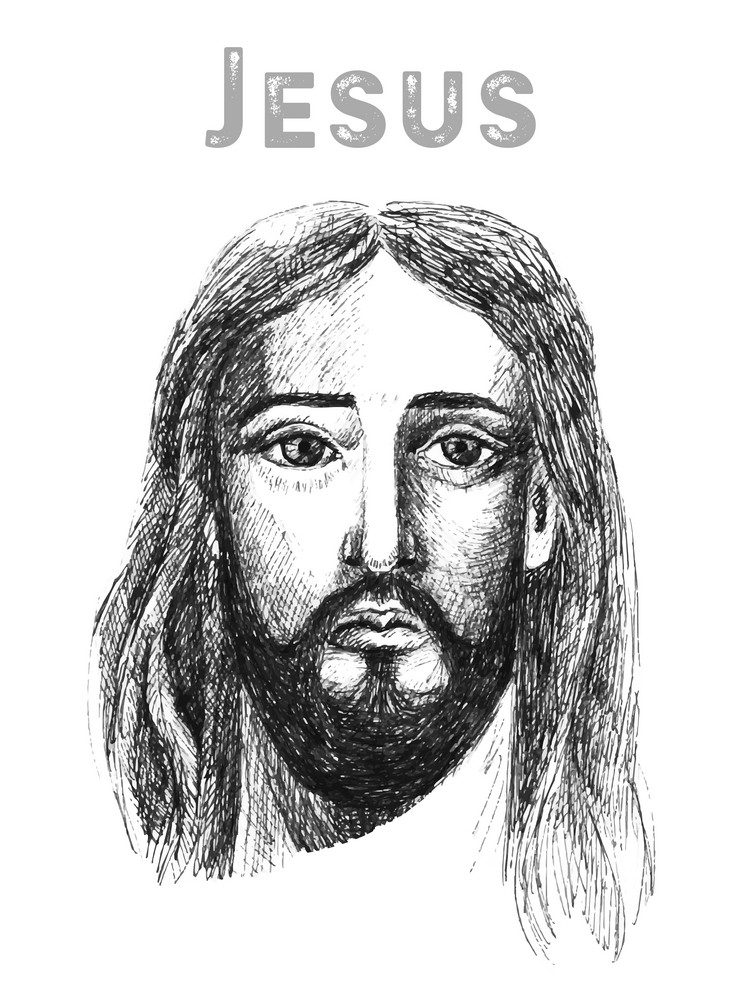 Face of Jesus Christ, low poly watercolor vector illustration. Royalty ...