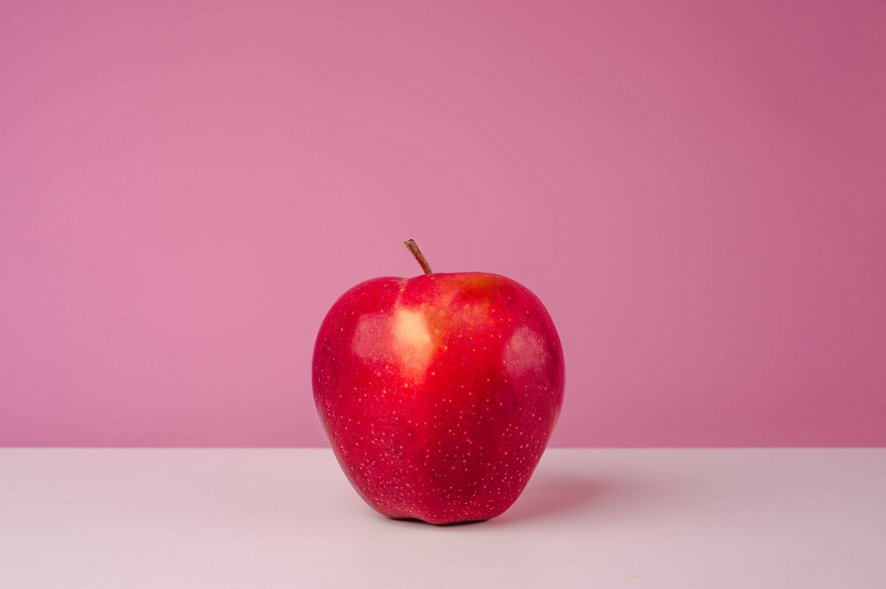 Red Delicious Apple Isolated On Pink Background Royalty Free Stock