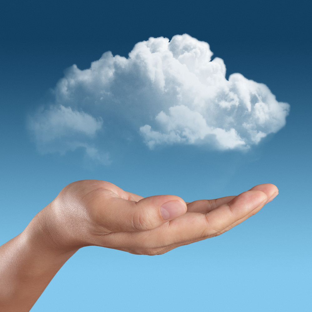 Hand Holding Cloud In Sky Royalty Free Stock Image Storyblocks