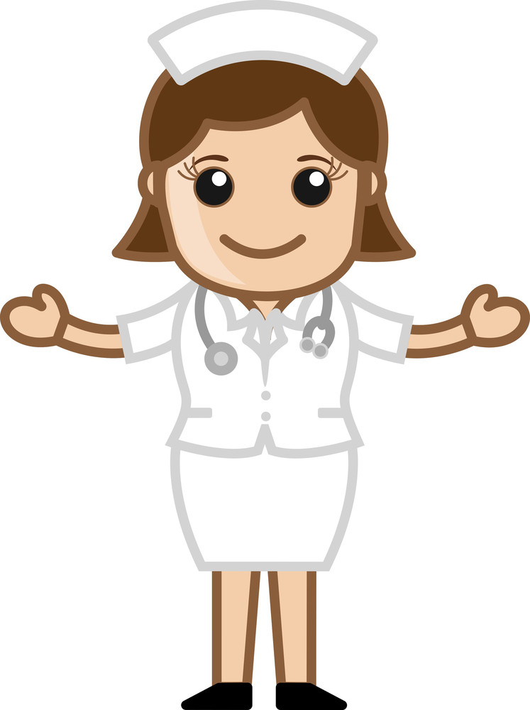 Happy Cartoon Vector Nurse Royalty Free Stock Image Storyblocks