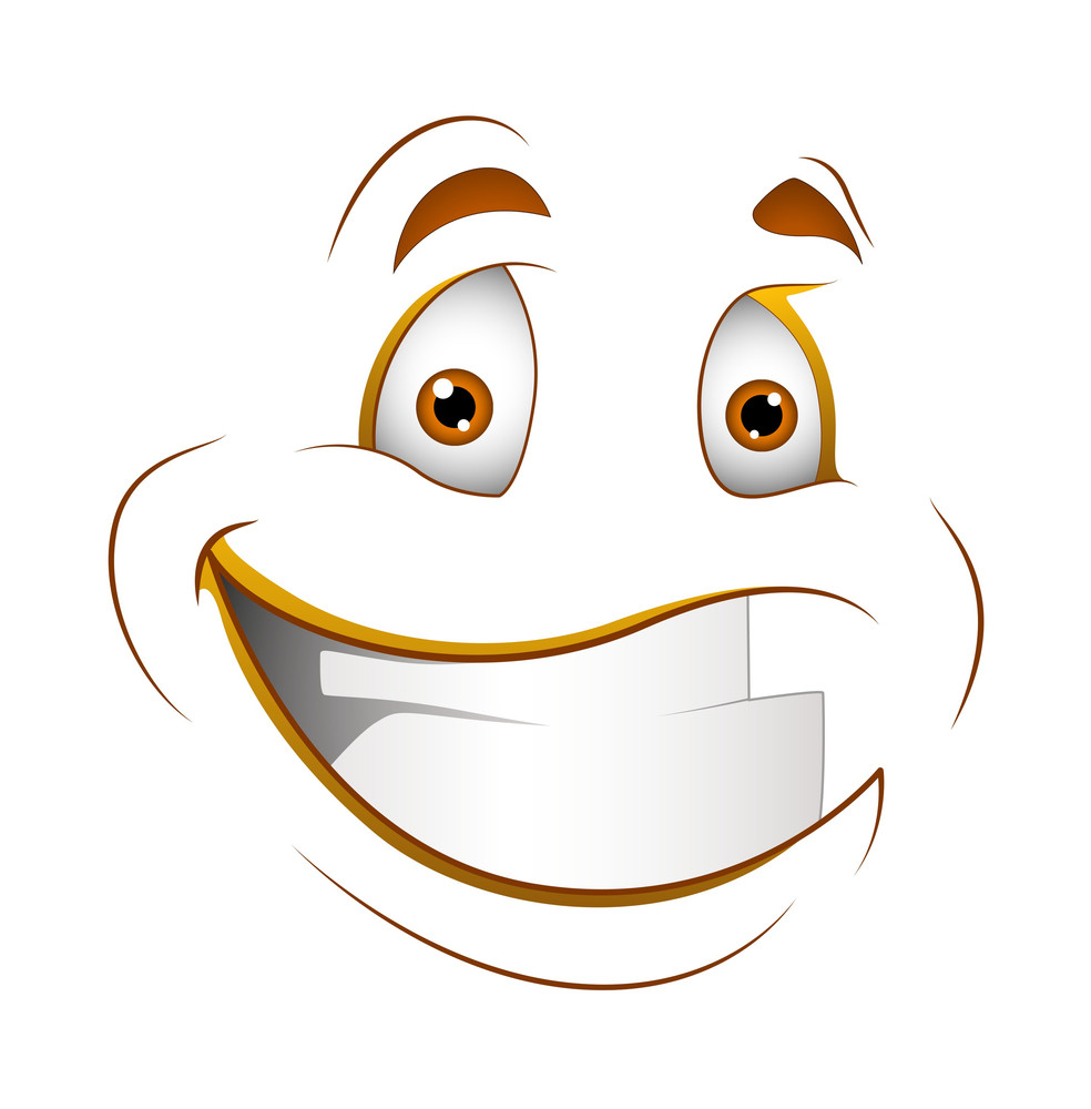 Happy Smile Vector Cartoon Face Royalty-Free Stock Image - Storyblocks