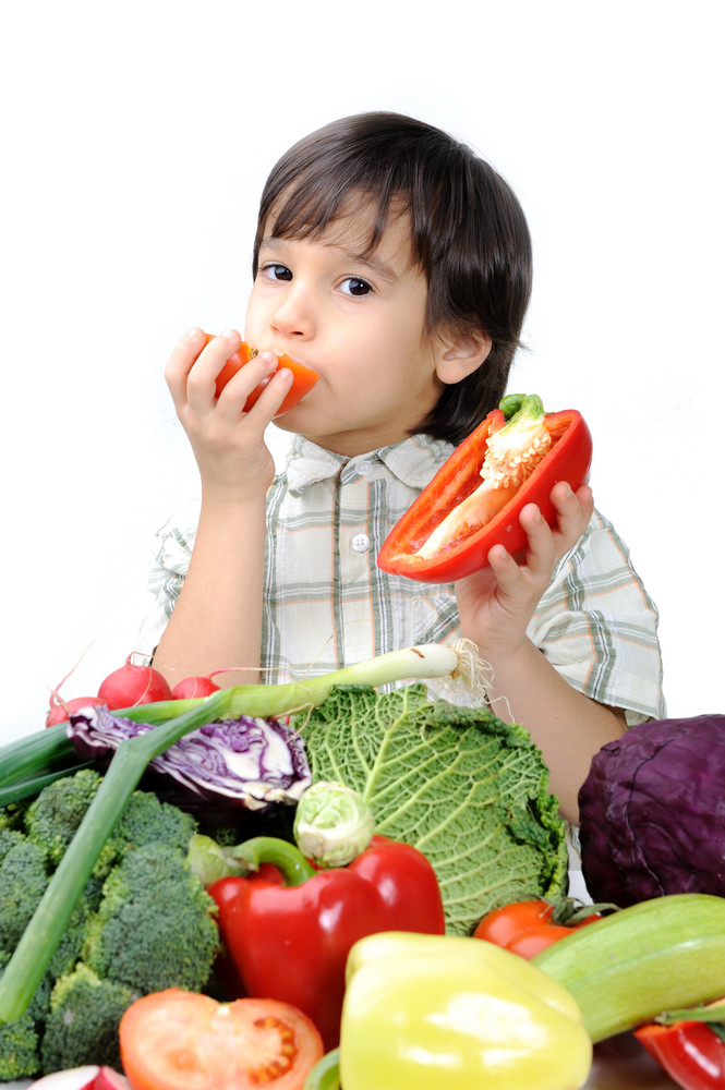 Healthy food, cute kid Royalty-Free Stock Image - Storyblocks