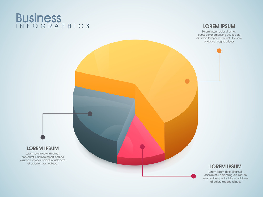 Creative colorful 3D pie chart for your Business reports and financial ...