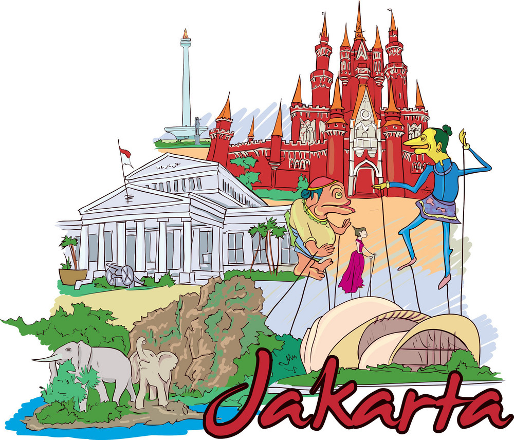 Jakarta Vector Doodle Royalty Free Stock Image Storyblocks