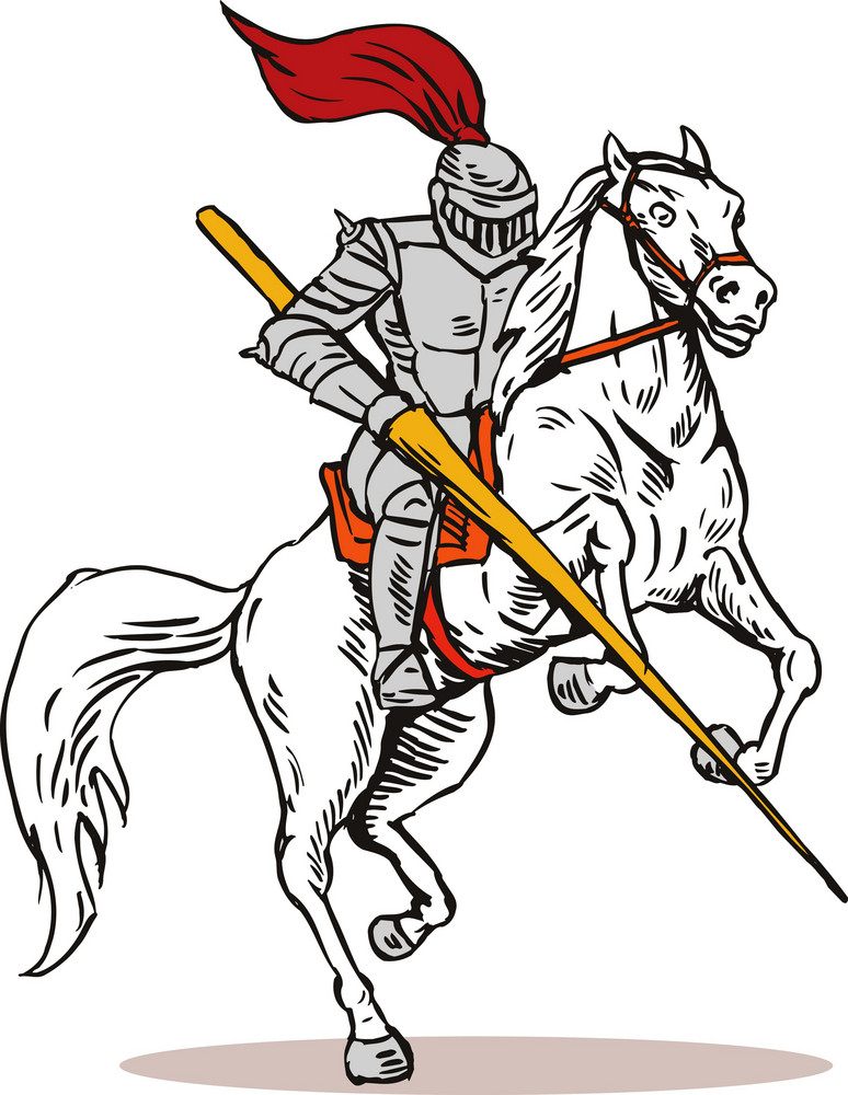 Knight On Horse With Sword Royalty-Free Stock Image - Storyblocks