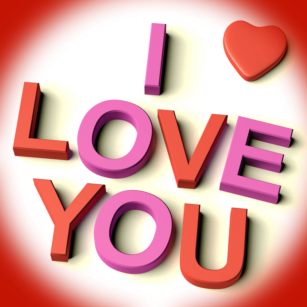 Letters Spelling I Love You With Heart As Symbol For Celebration