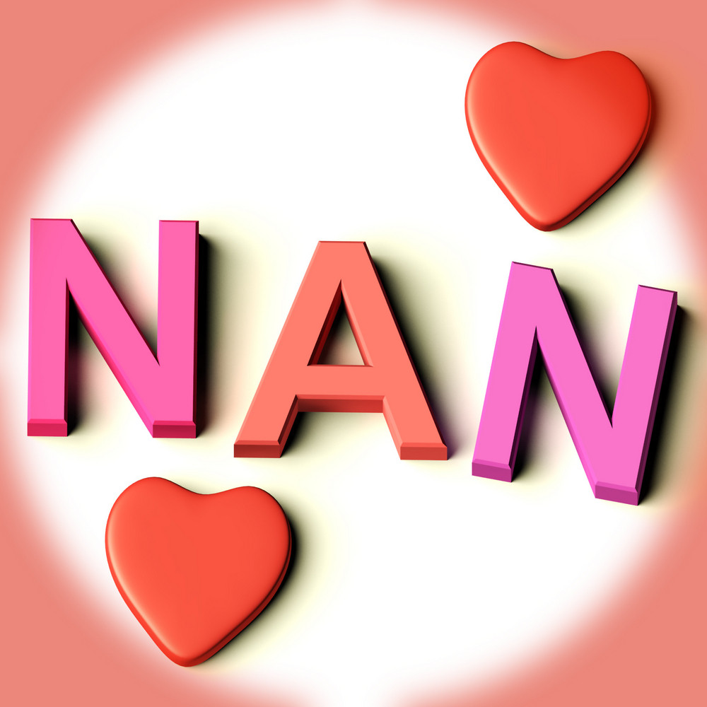 Letters Spelling Nan With Hearts As Symbol For Celebration And Best 