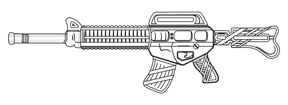 Machine Gun Sketching Royalty-Free Stock Image - Storyblocks