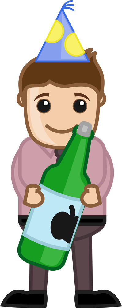 Cartoon Character Drinking Alcohol