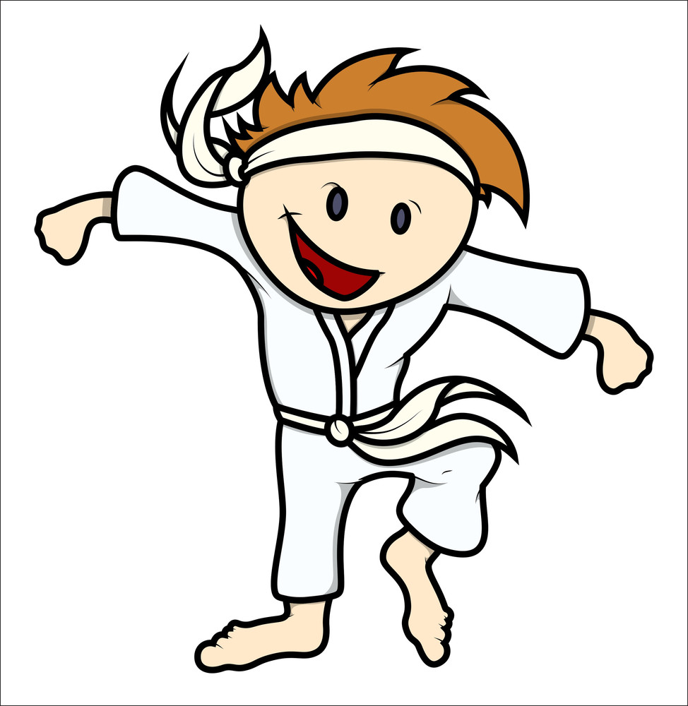 Martial Arts Kid - Vector Cartoon Illustration Royalty-Free Stock Image ...