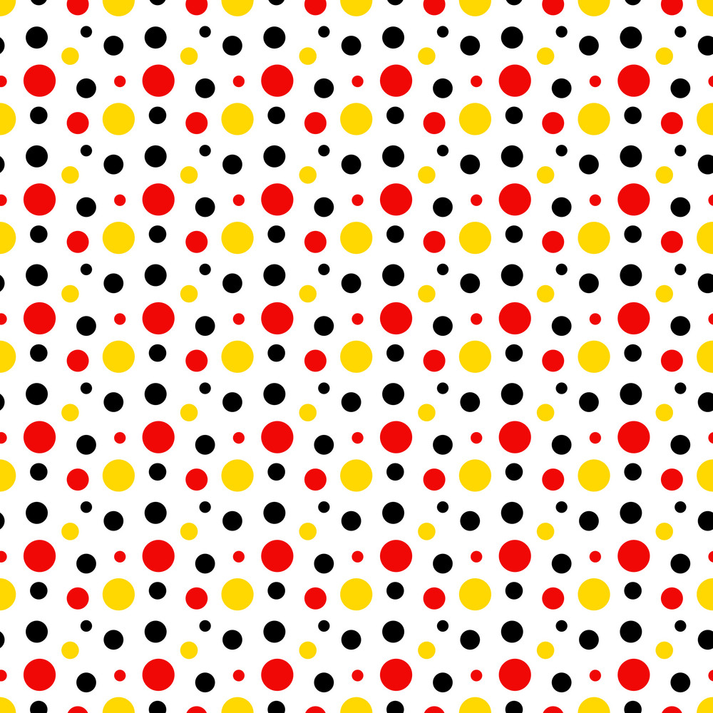 Mickey Mouse Pattern Of Red Black And Yellow Polka Dots On