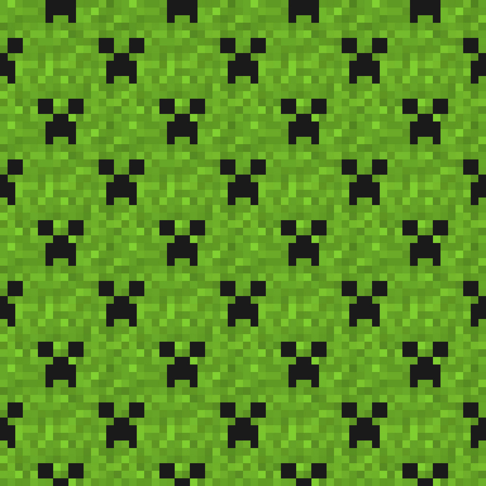 Green Ghost Minecraft Pattern Royalty-Free Stock Image - Storyblocks