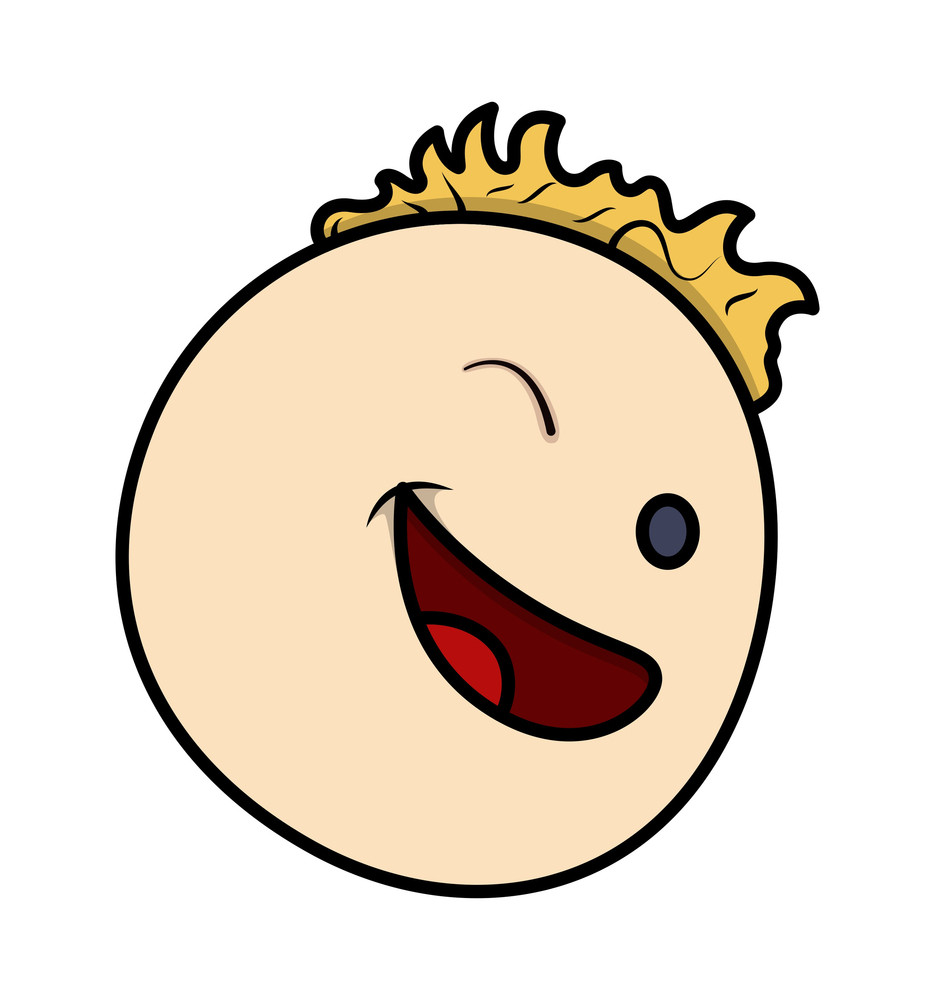 Naughty Cartoon Boy Winking Eye Royalty-Free Stock Image - Storyblocks