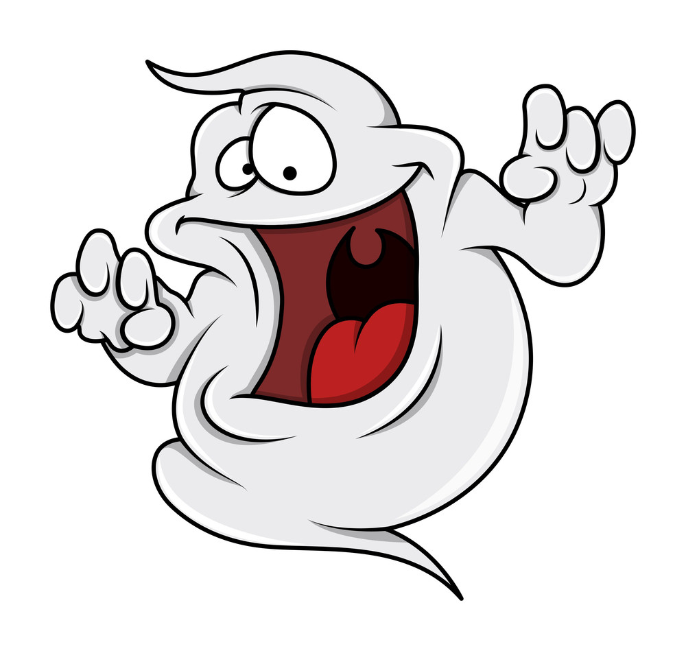 Naughty Ghost Smiling - Halloween Vector Illustration Royalty-Free ...