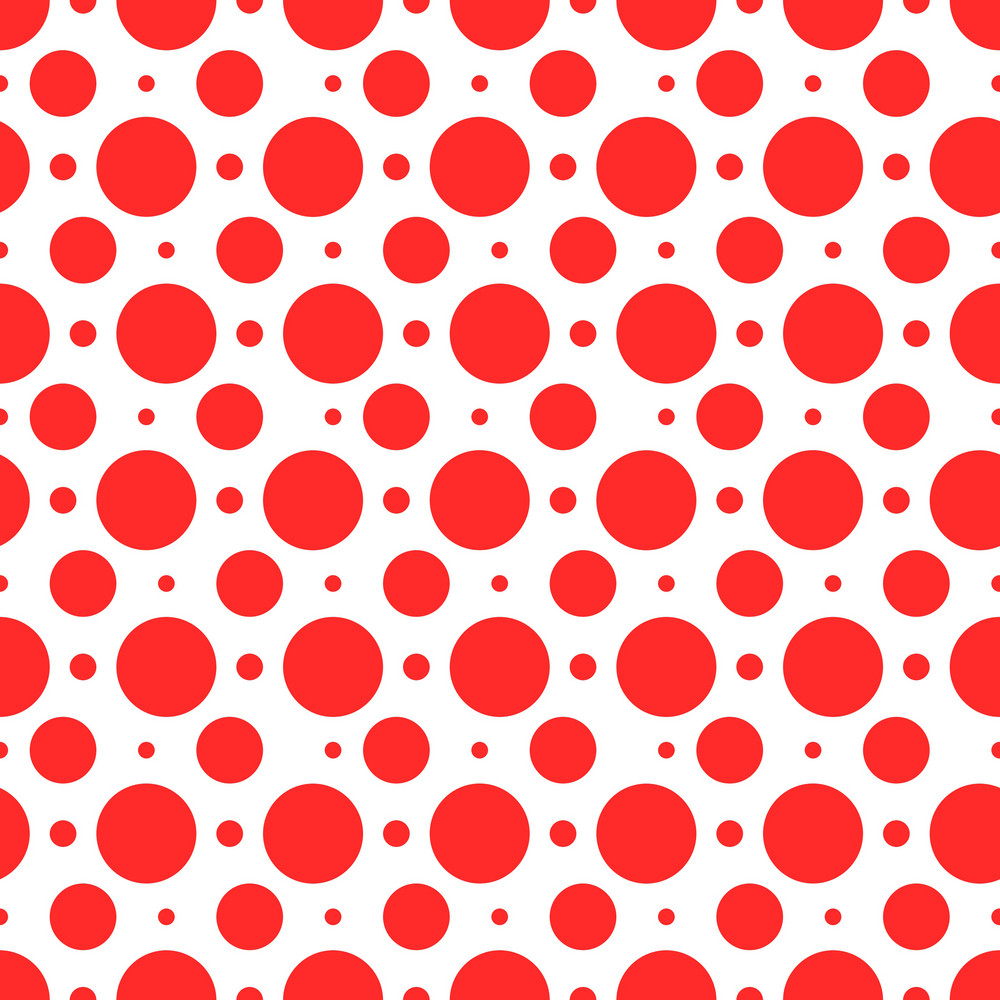 Nautical Pattern Of Red Polka Dots On A White Background Royalty