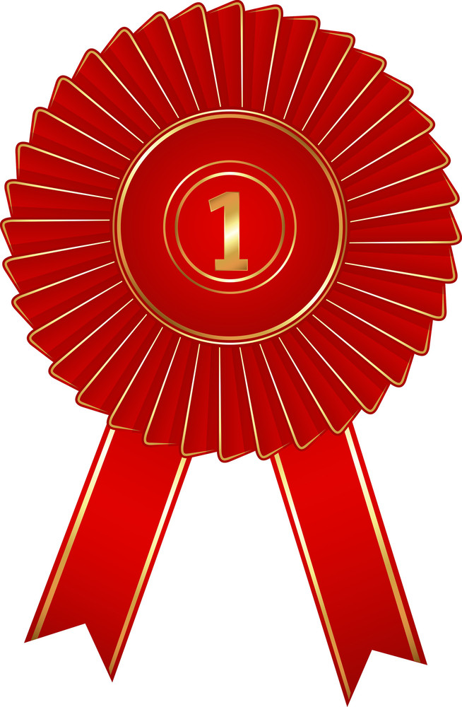 No.1 Red Badge Royalty-Free Stock Image - Storyblocks