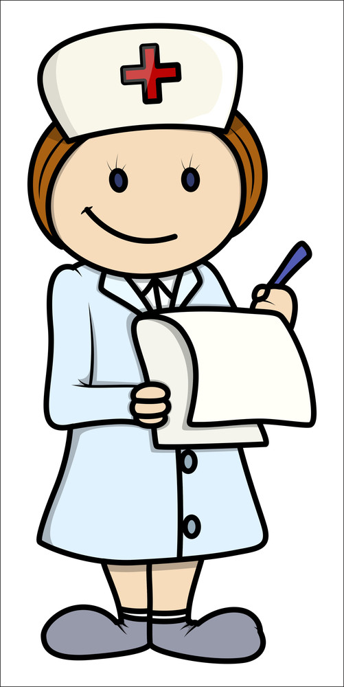 Nurse - Vector Cartoon Illustration Royalty-Free Stock Image - Storyblocks