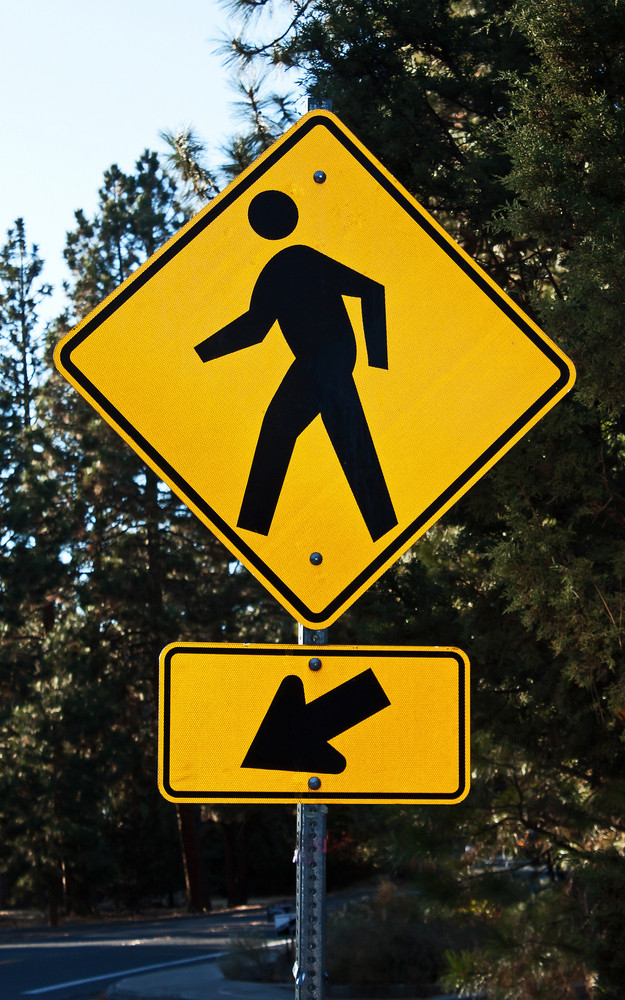 Pedestrian Crossing Signboard Royalty-Free Stock Image - Storyblocks Images