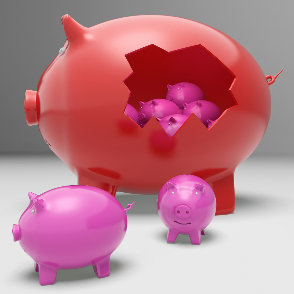 Piggybanks Inside Piggybank Showing Saving Accounts And Banking