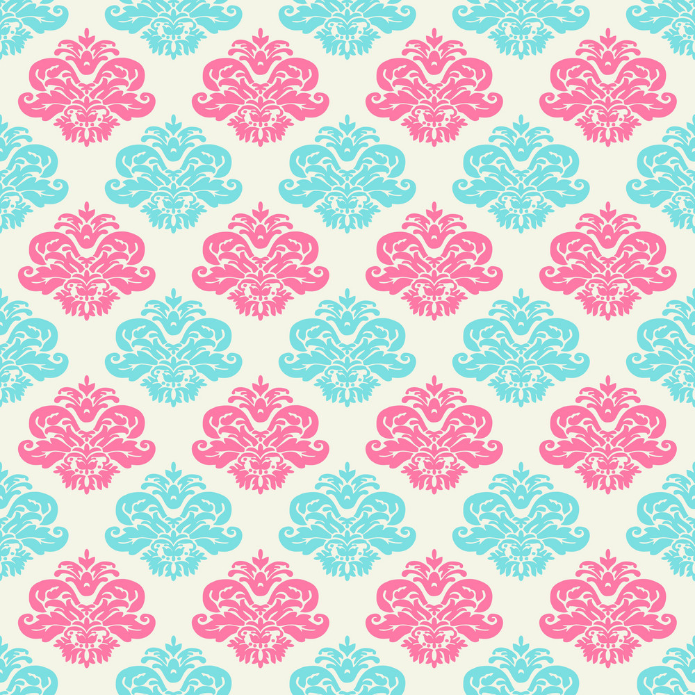 Pink And Turquoise Decorative Pattern