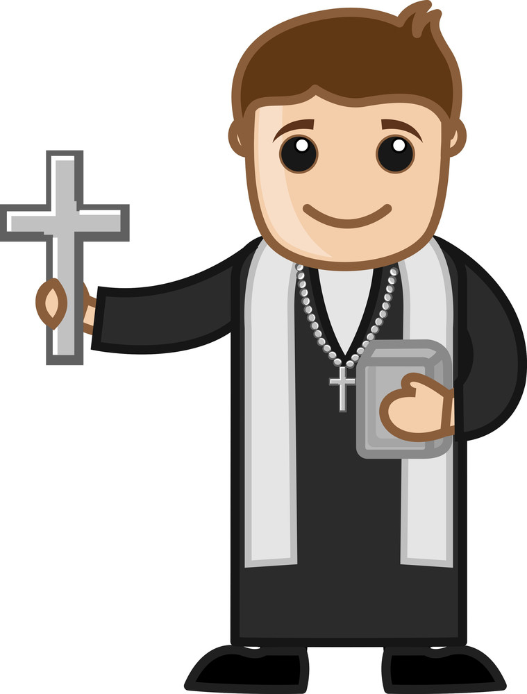 Priest - Vector Character Cartoon Illustration Royalty-Free Stock Image