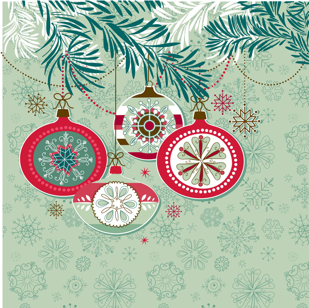 Retro Christmas Ornaments Royalty-Free Stock Image - Storyblocks