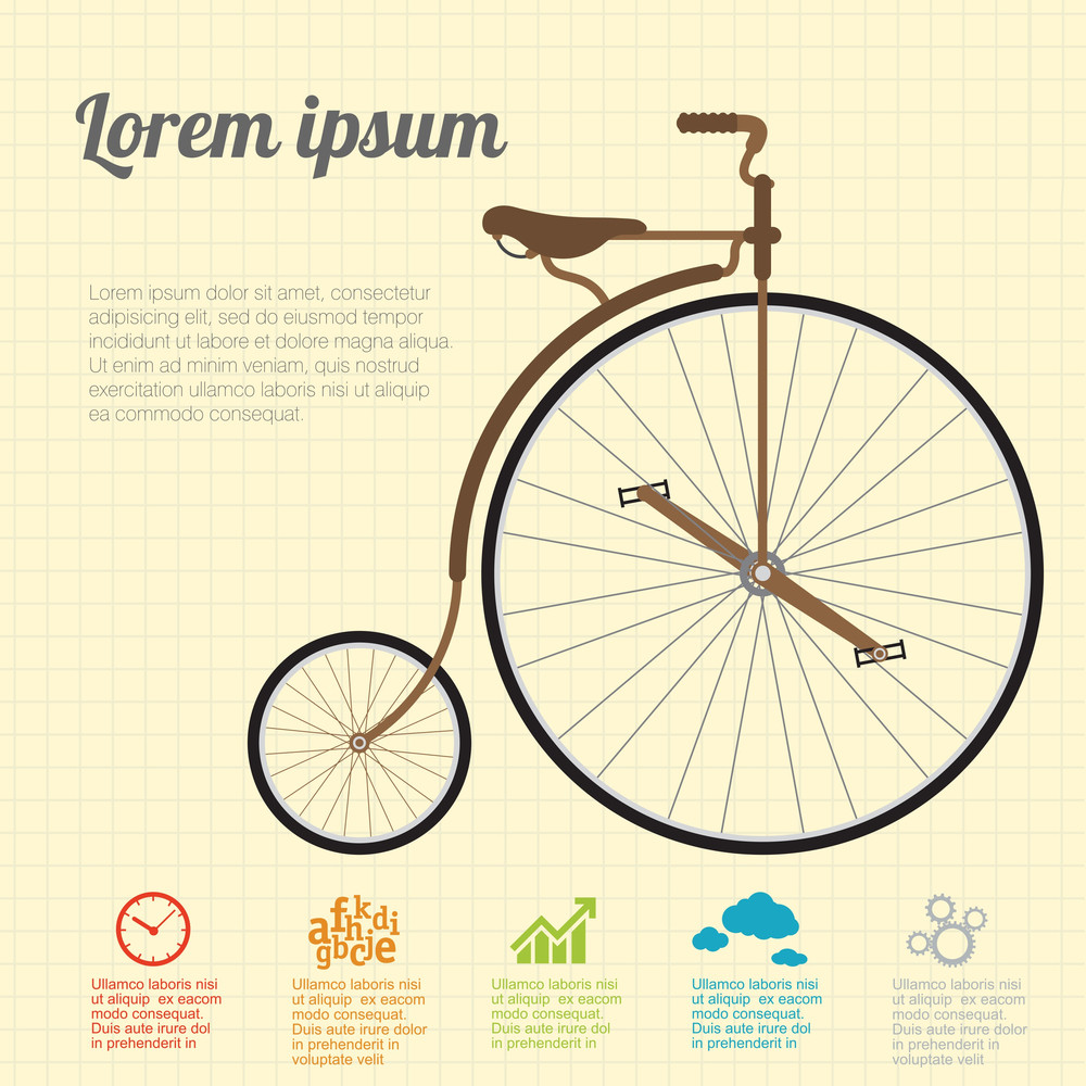 Download Retro Illustration Vintage Bicycle. Vector Template ...