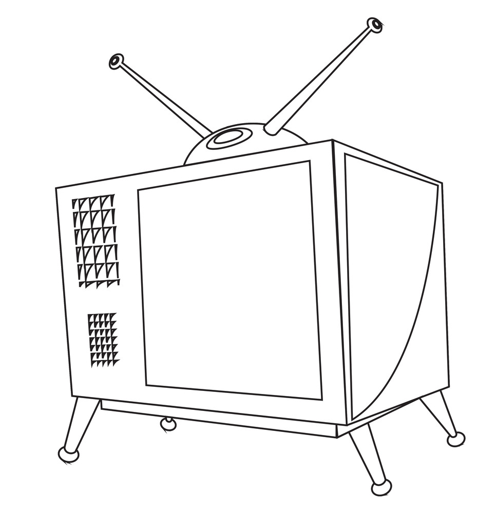 Retro Tv Drawing Vector Illustration RoyaltyFree Stock Image Storyblocks