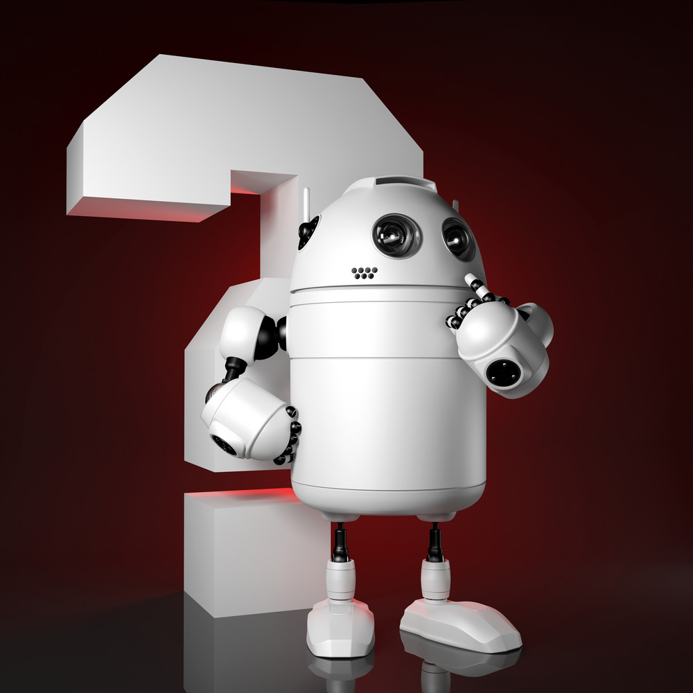 Robot With Red Question Mark Royalty-Free Stock Image - Storyblocks