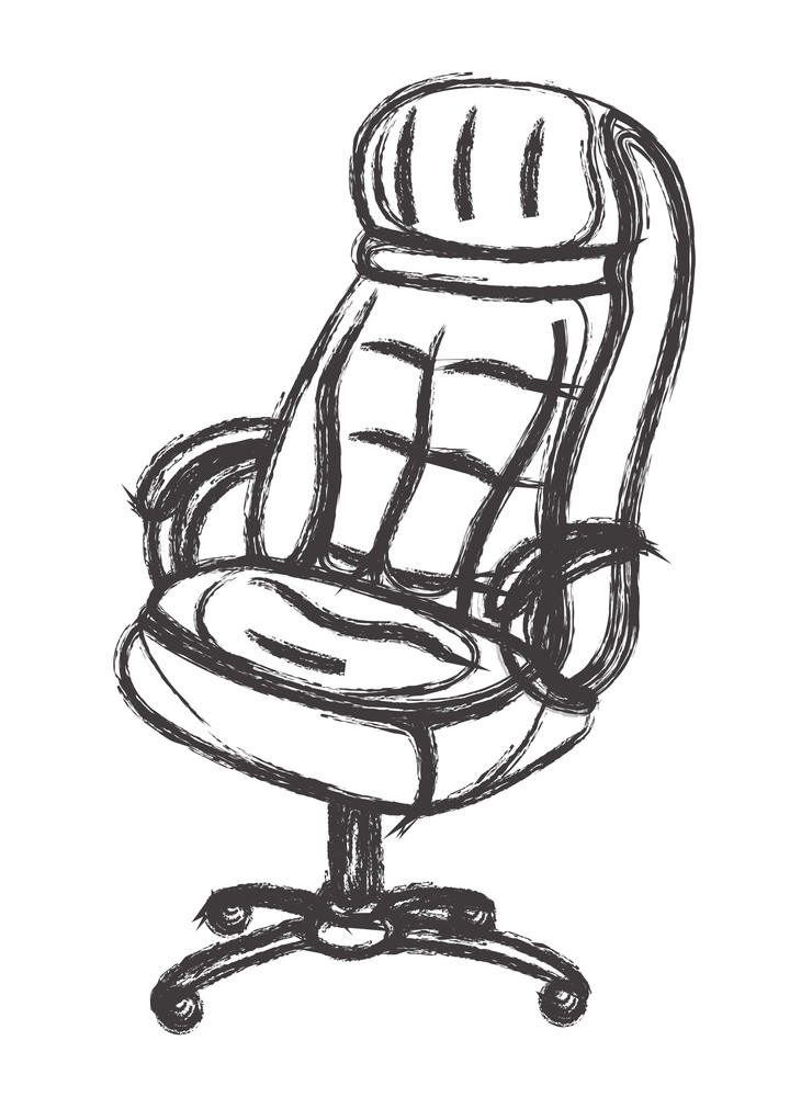 Rough Office Sofa Chair Vector Sketch Royalty Free Stock Image
