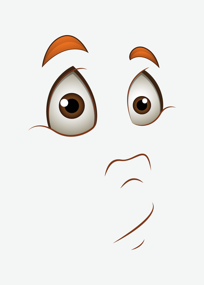 Scared Cartoon Face Expression Royalty-Free Stock Image - Storyblocks