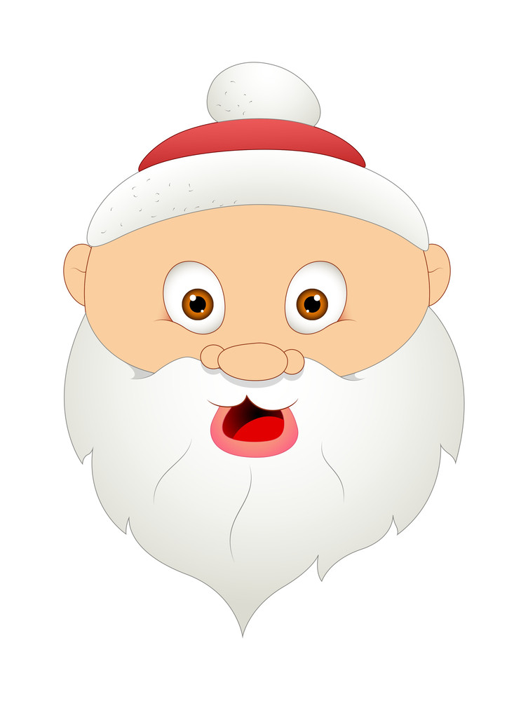 Scared Funny Santa Face Royalty-Free Stock Image - Storyblocks